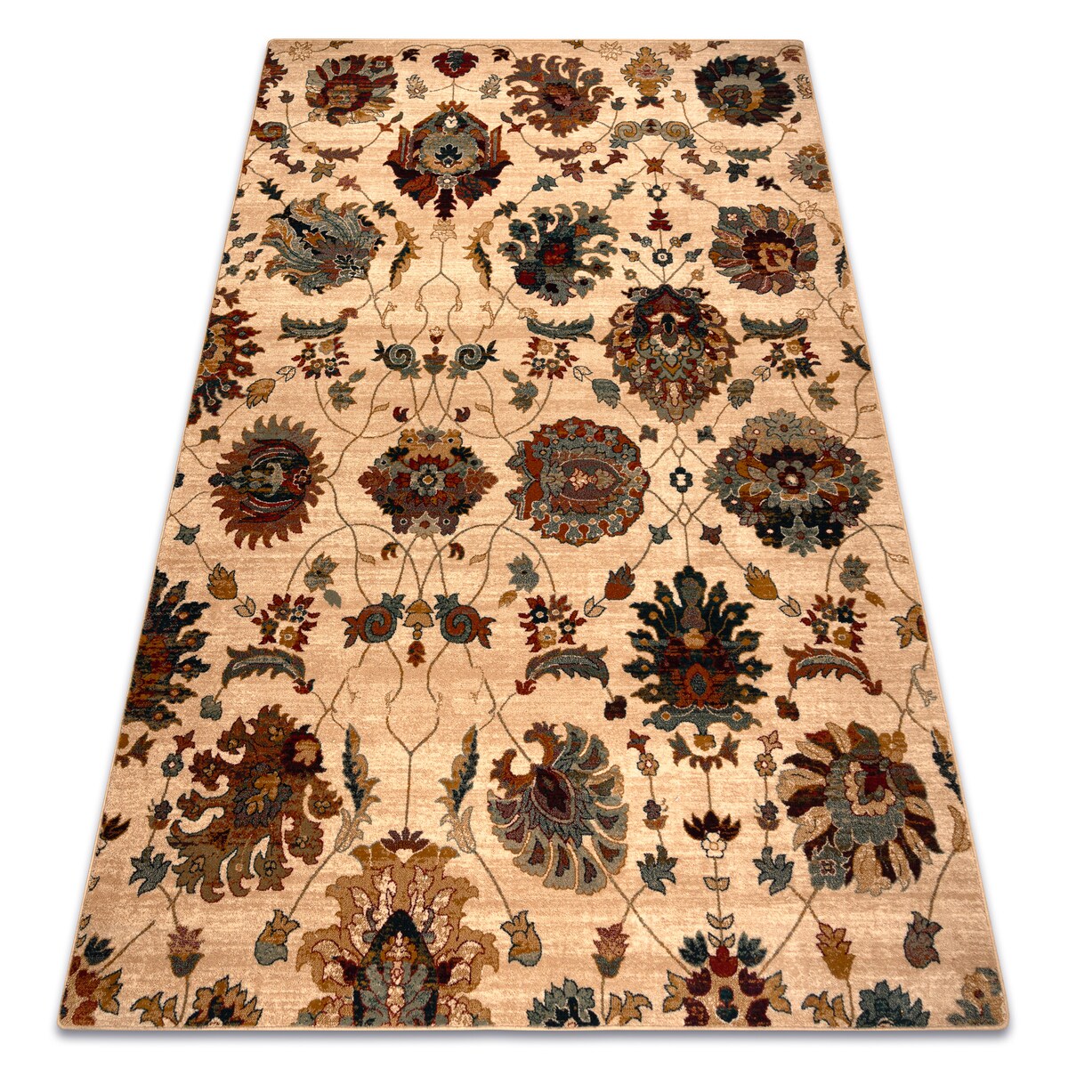 Dywan wełniany OMEGA LATICA Kwiaty krem 300x400 cm