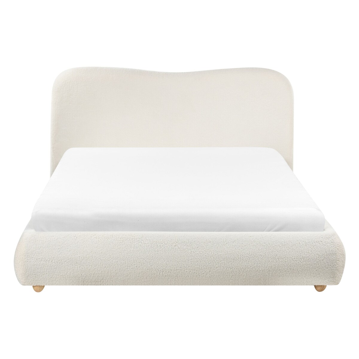 Łóżko z pojemnikiem Boucle BLAGNAC 140 x 200 cm Złamana biel