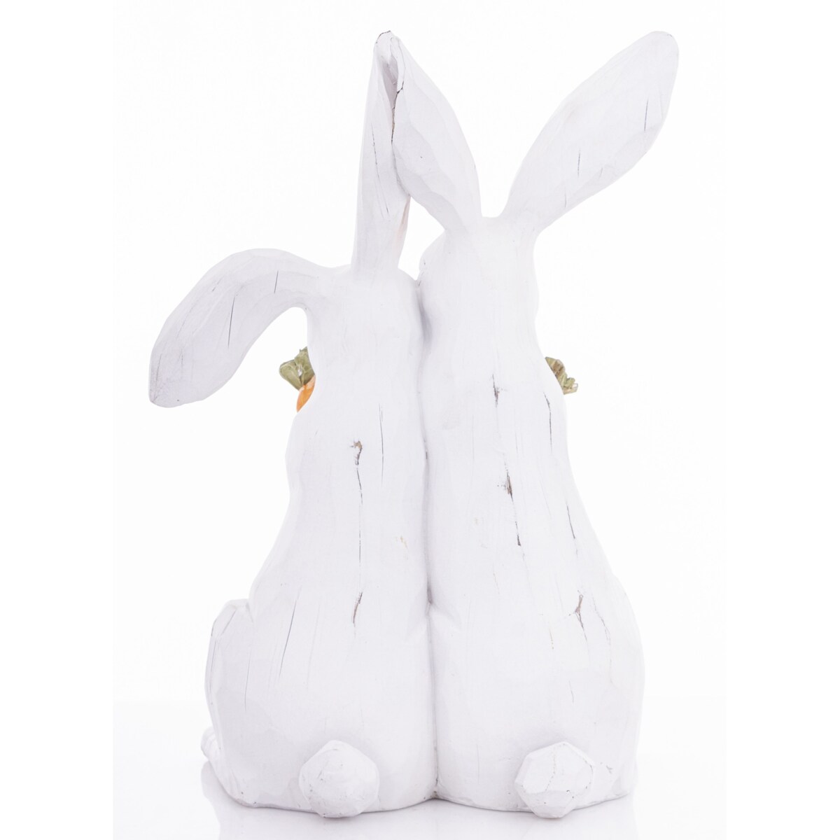 Dekoracja - para króliczków z marchewkami 33x23,5x16 cm