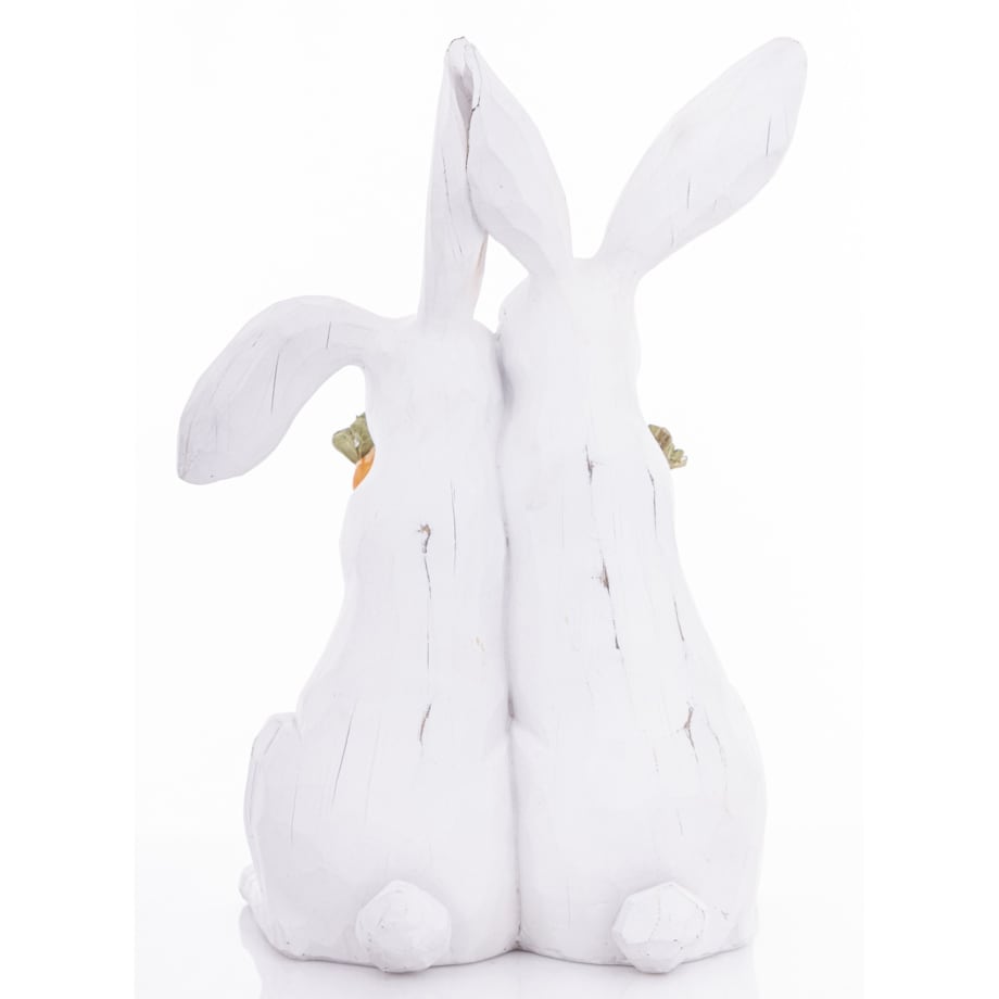 Dekoracja - para króliczków z marchewkami 33x23,5x16 cm