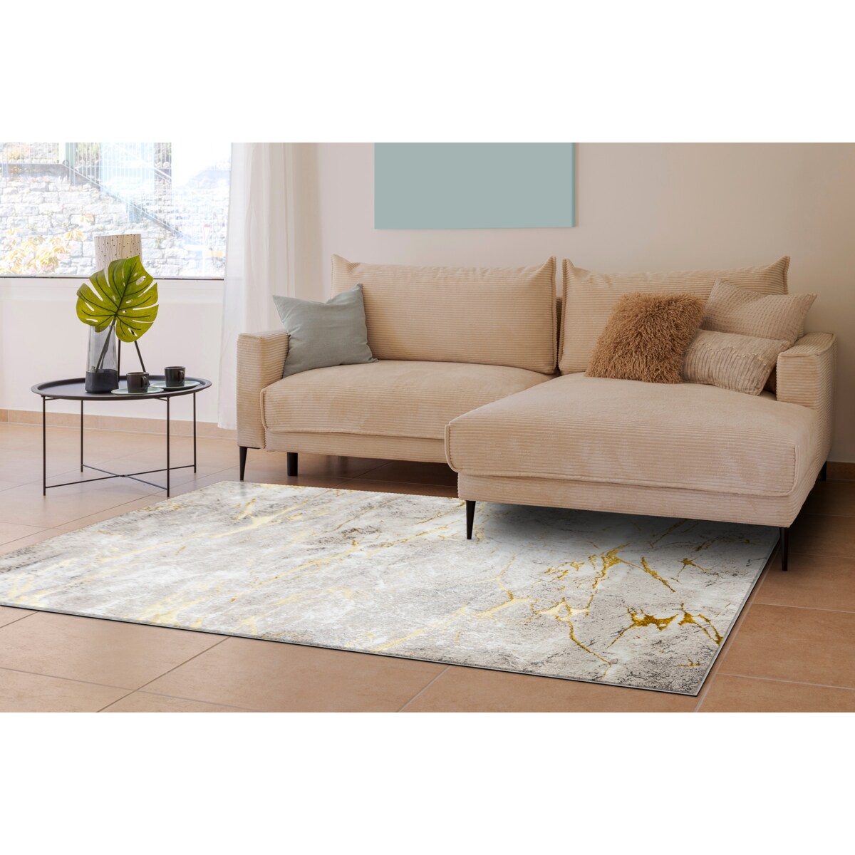 Dywan BLISS Z197AZ147 ciemny beż / złoty - 200x290 cm