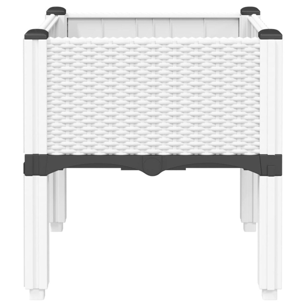 vidaXL Donica ogrodowa z nóżkami, biała, 40x40x42 cm, PP