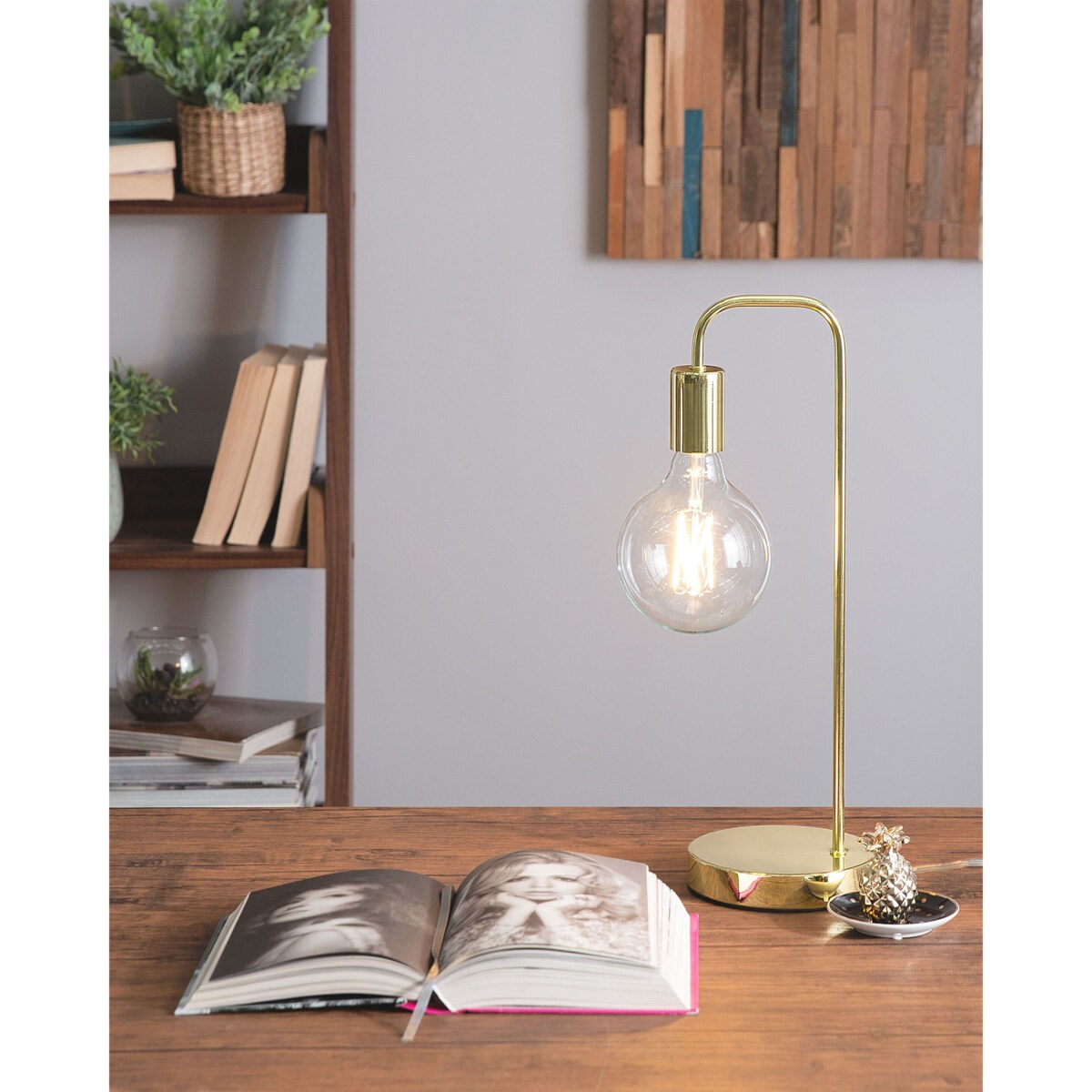 Lampa biurkowa SAVENA Metal Złoty