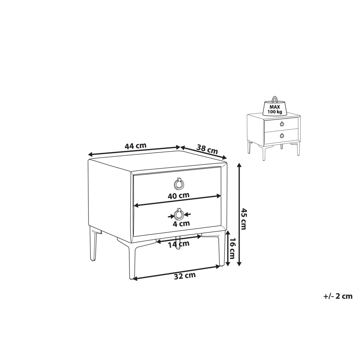 Szafka nocna welurowa zielona SEZANNE