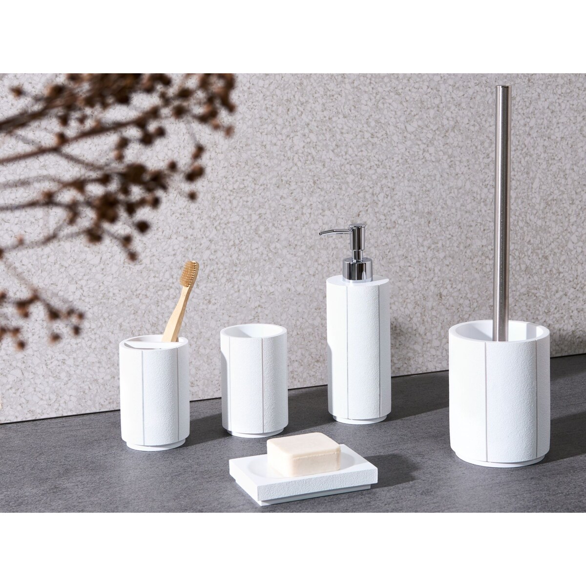 Zestaw akcesoriów łazienkowych 5 elementów HUALLAGA Biały