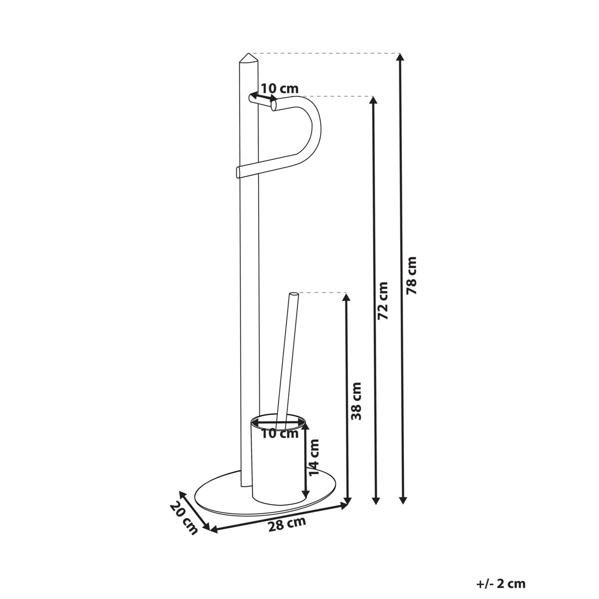 Stojak na papier i szczotkę toaletową czarny SARTO