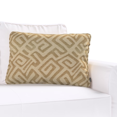 Poszewka Gabi na poduszkę prostokątna 60x40 kawowe wzory na beżowym tle
