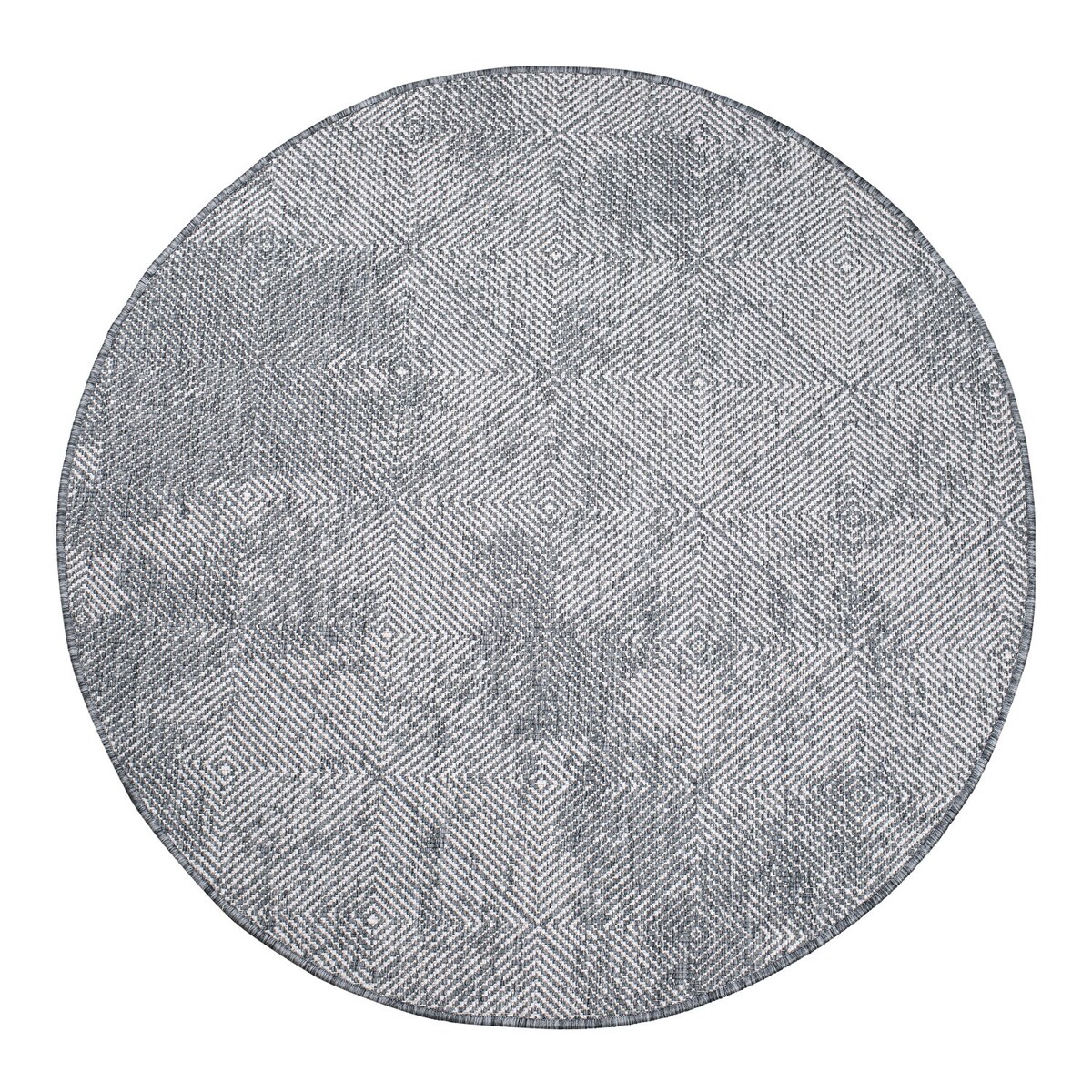 Funkcjonalny dywan okrągły na zewnątrz i do wnętrz, dwustronny DUO 58450 Szary 120x120