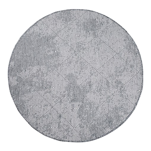 Funkcjonalny dywan okrągły na zewnątrz i do wnętrz, dwustronny DUO 58450 Szary 120x120