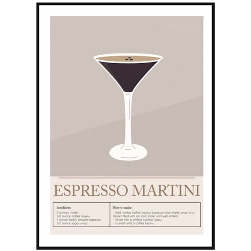 Poster Story, Plakat, Obraz - Espresso Martini No2, wymiary 60 x 84 cm