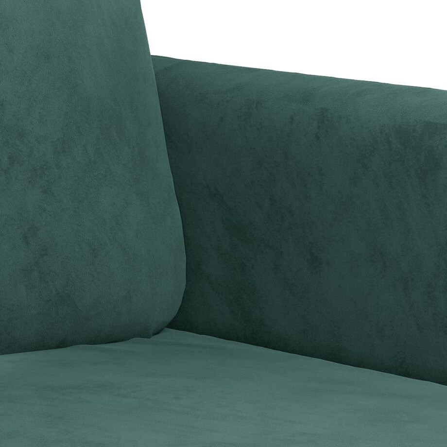 vidaXL Sofa 2-osobowa, ciemnozielona, 140 cm, tapicerowana aksamitem
