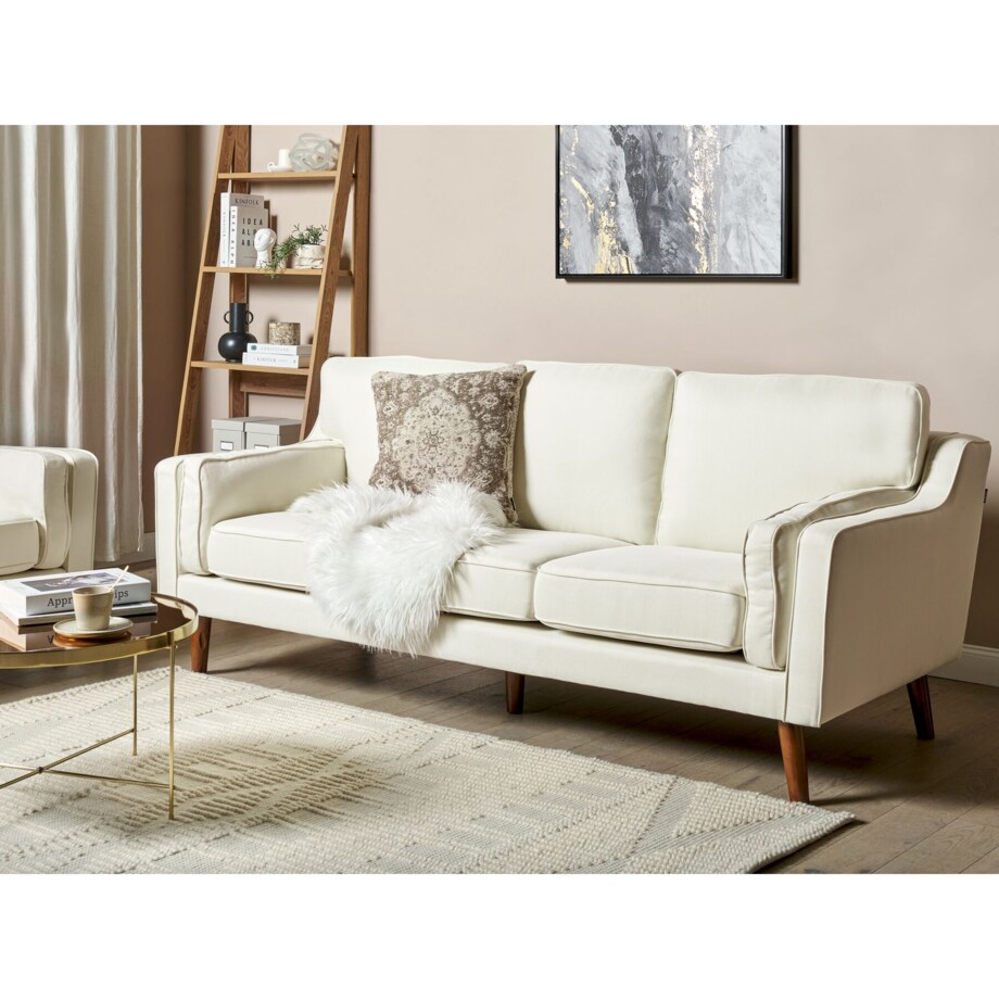 Sofa 3-osobowa tapicerowana biała LOKKA