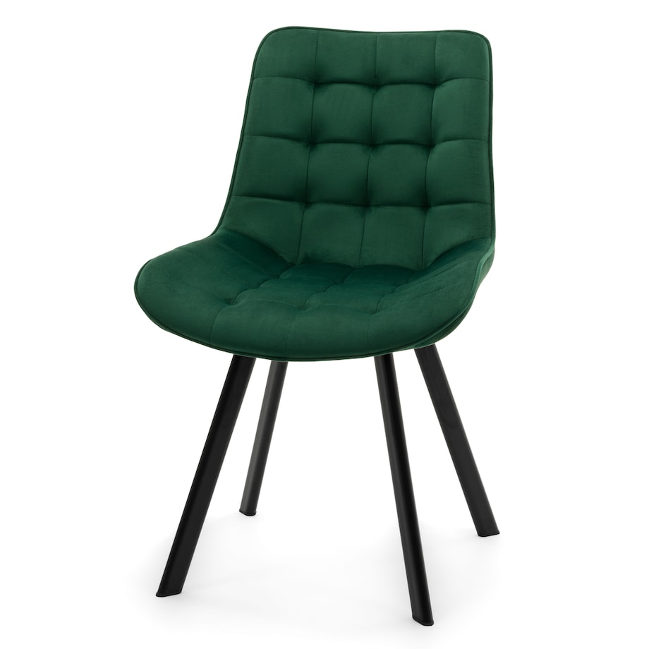 KRZESŁO TAPICEROWANE WELUROWE DO SALONU JADALNI GLAMOUR ZIELONE TORI