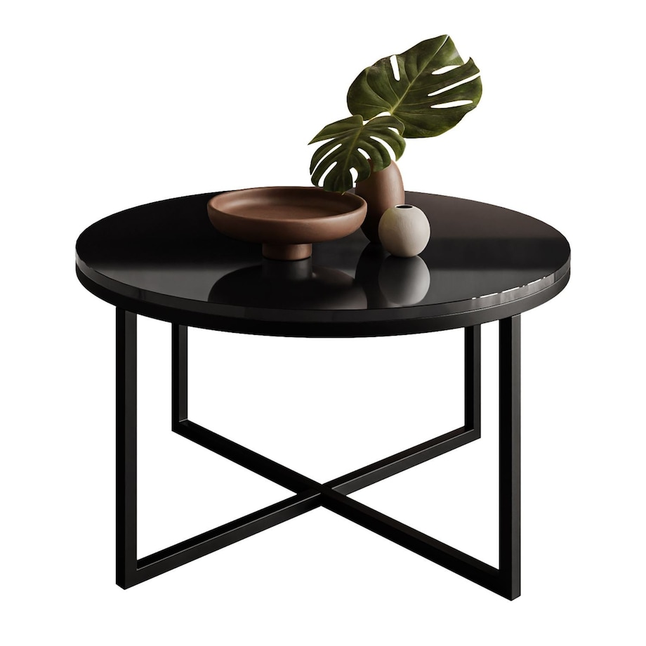 Okrągły stolik kawowy CIRI-X czarne szkło