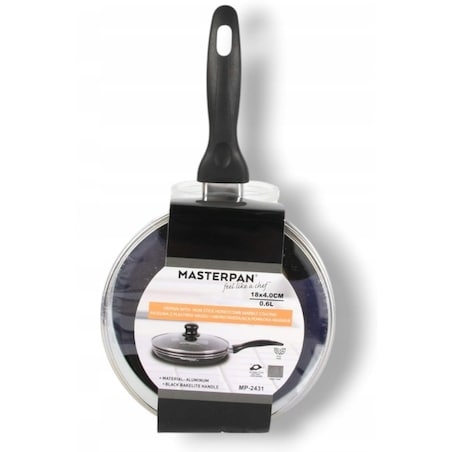 Patelnia Granitowa Pokrywka 18 Cm Plaster Miodu Indukcja Gaz 0.6L Wysoka 4.0