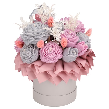 Świeca sojowa ZAPACHOWA bukiet FLOWERBOX handmade prezent CANDELA ENCANTADA