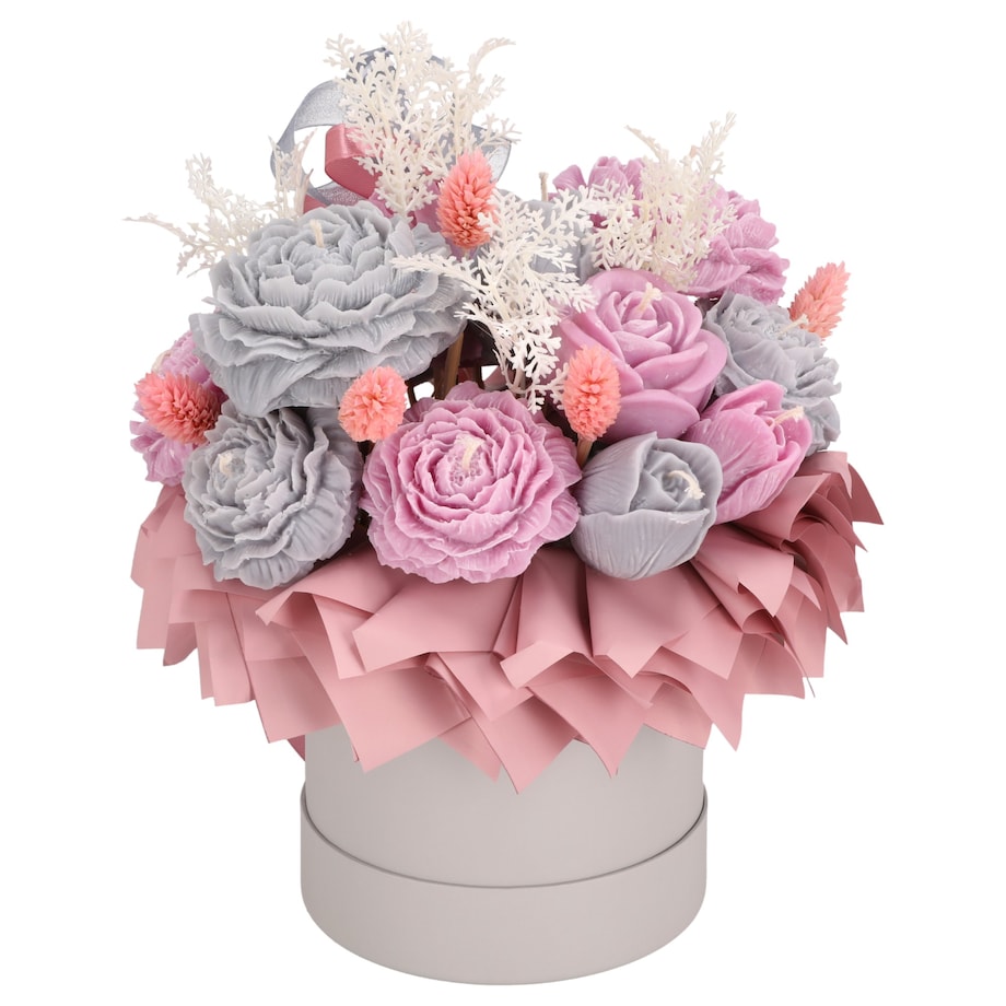 Świeca sojowa ZAPACHOWA bukiet FLOWERBOX handmade prezent CANDELA ENCANTADA