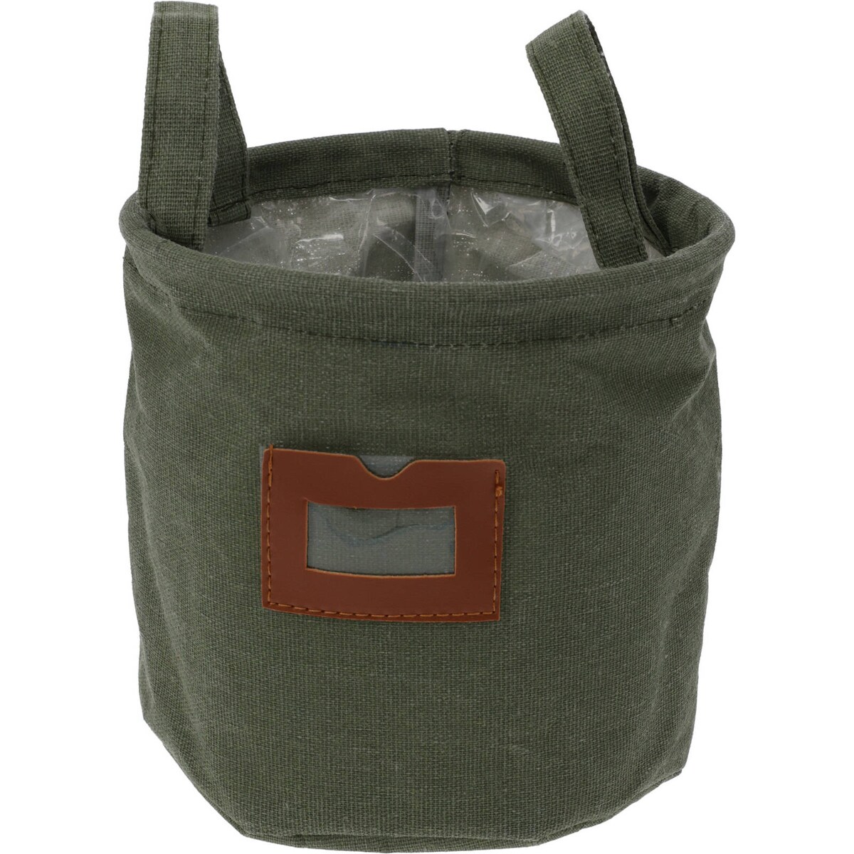 Kosz materiałowy z okienkiem oraz uchwytami, Ø 16 cm