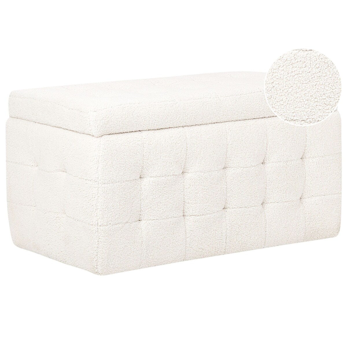 Puf ze schowkiem boucle biały MICHIGAN