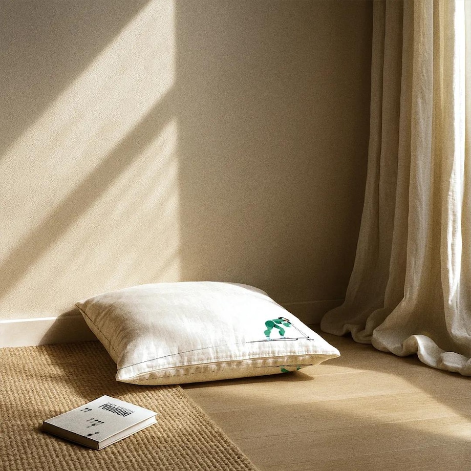 Poduszka świąteczna - Zielona narciarka