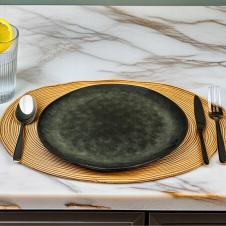 TALERZ OBIADOWY 28cm ZIELONY ceramiczny płaski płytki na sztuki okrągły