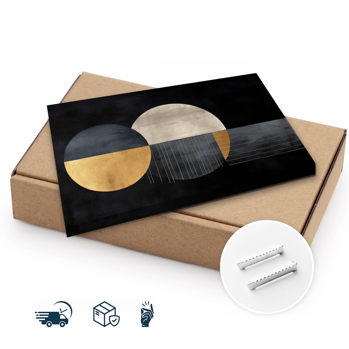 Obraz Na Płótnie Do Salonu Abstrakcyjne Koła Kształty Geometryczne 70x50cm