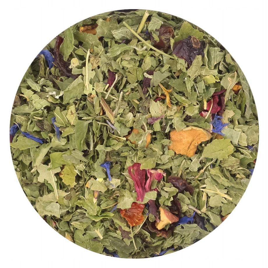 HERBATA ziołowa NA DOBRY POCZĄTEK DNIA o smaku brzoskwini mango pomarańczy - herbata liściasta sypana mieszanka napar susz - gotowa na prezent upominek