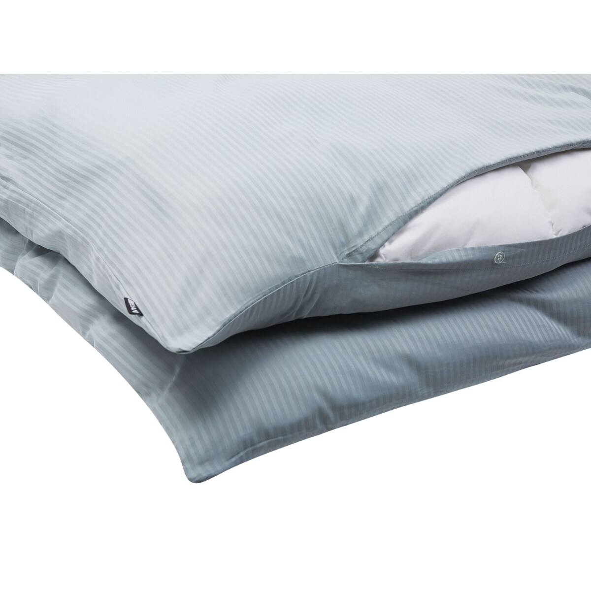 Komplet pościeli bawełnianej satynowej w paski 240 x 220 cm szary AVONDALE