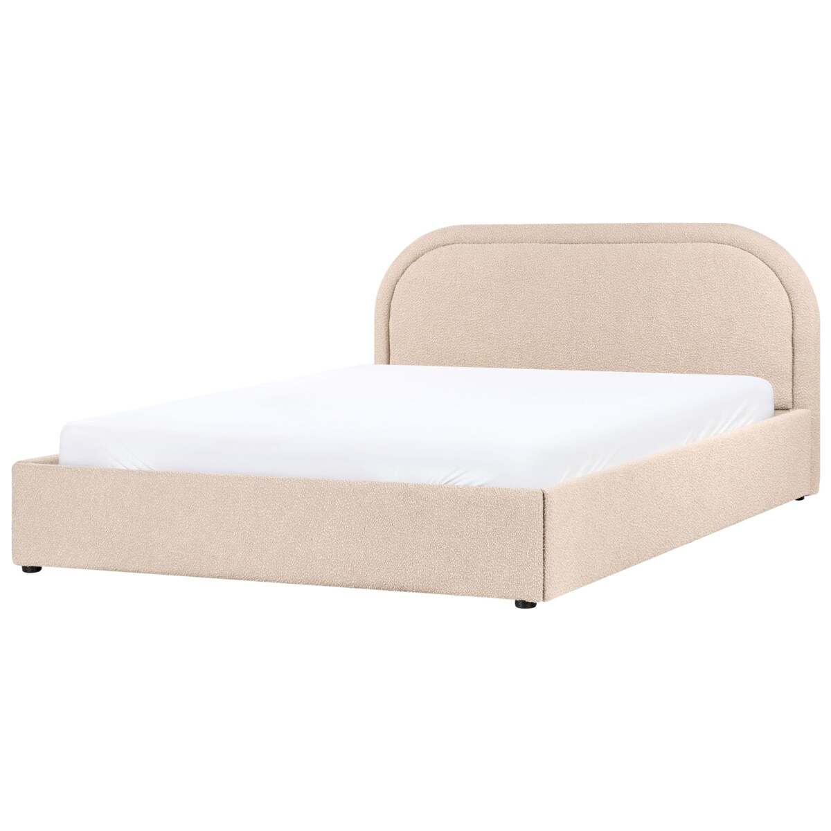 Łóżko z pojemnikiem Boucle QUILLIEN 160 x 200 cm Beżowy