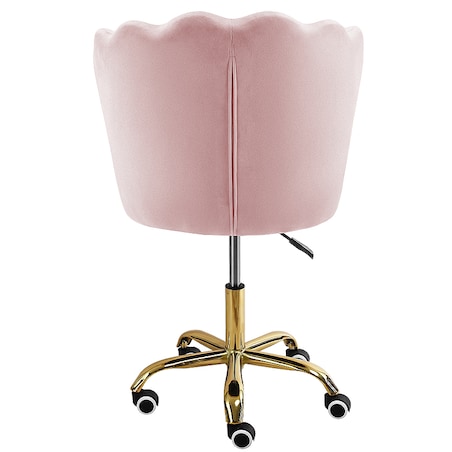 Fotel obrotowy krzesło muszelka welurowy do biurka toaletki różowy shell