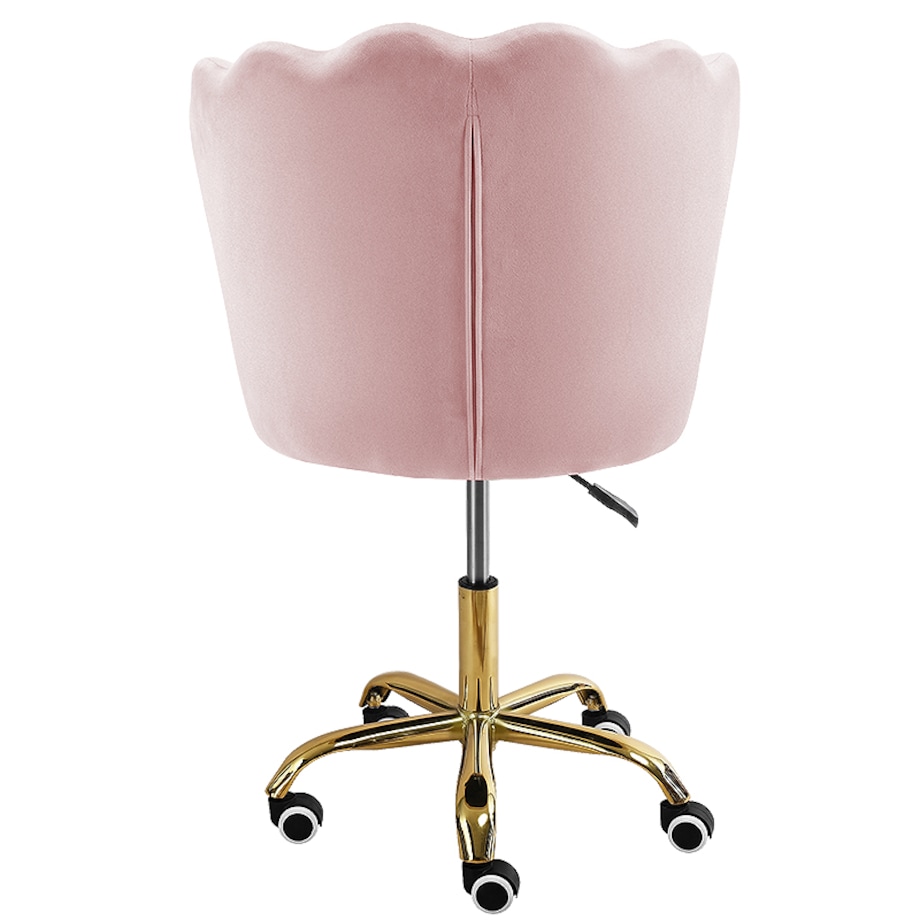 Fotel obrotowy krzesło muszelka welurowy do biurka toaletki różowy shell