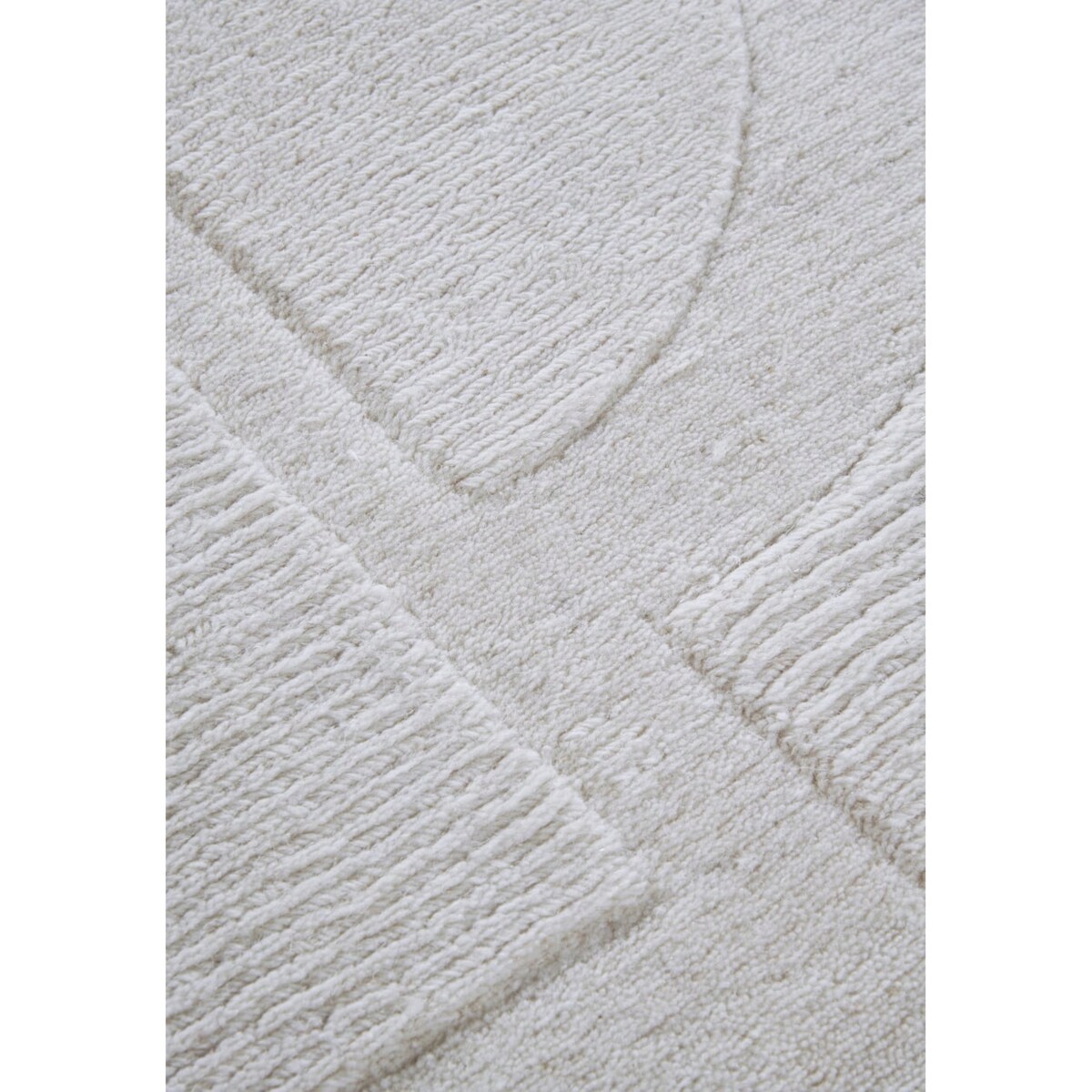 Chodnik wełniany do korytarza 80x250cm, kremowy nowoczesny wzór 3D