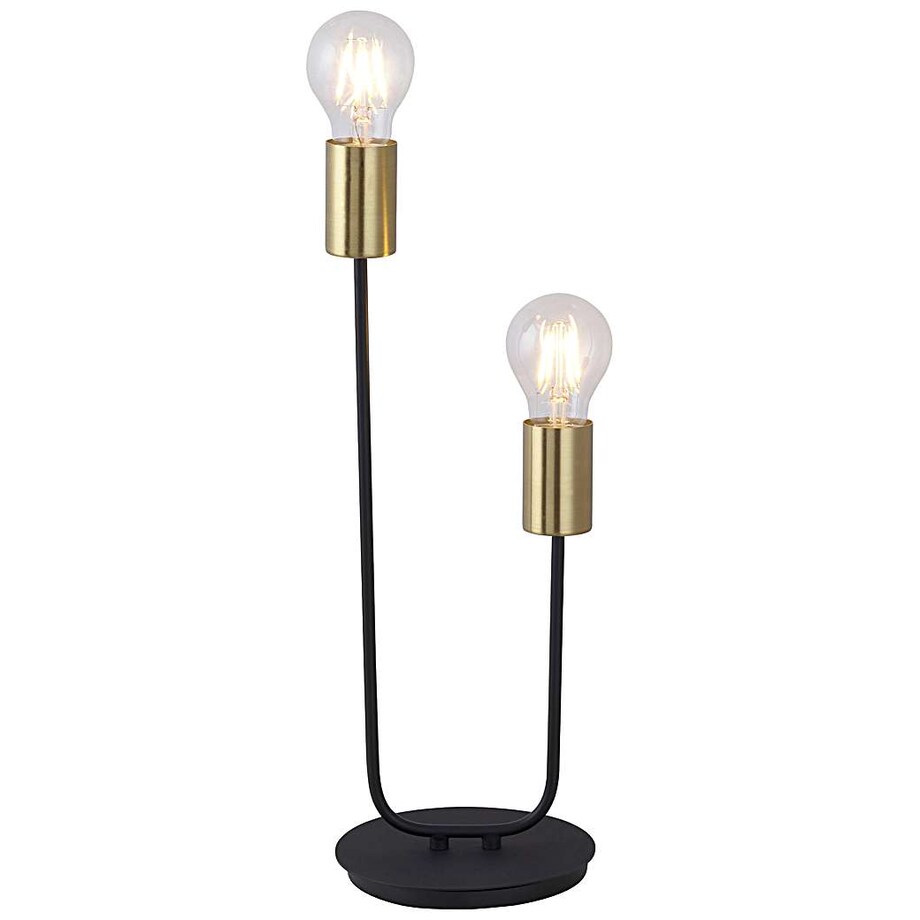 Stojąca LAMPA stołowa LANNY 4560 Rabalux industrialna LAMPKA biurkowa metalowe pręty sticks czarne złote
