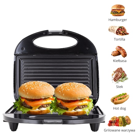 Grill elektryczny opiekacz do kanapek tortilli 800W KAMILLE