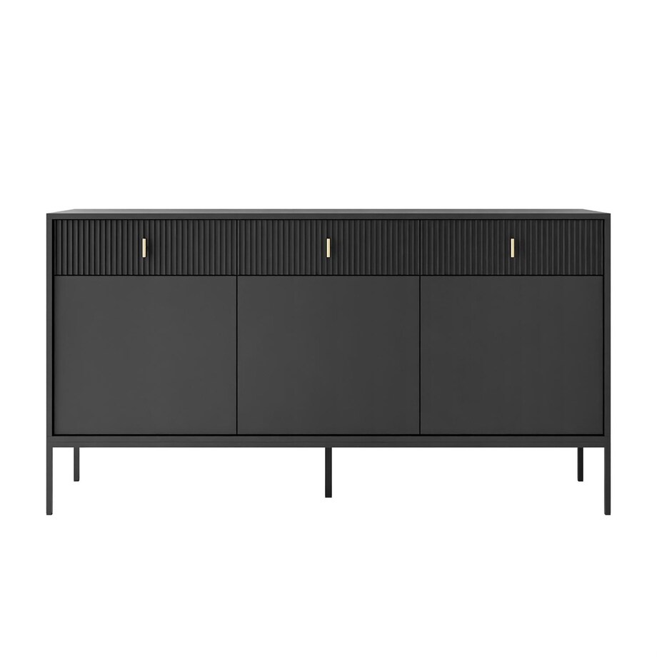 Komoda MIDNIGHT 3D3S z trzema szufladami na stelażu, czarna