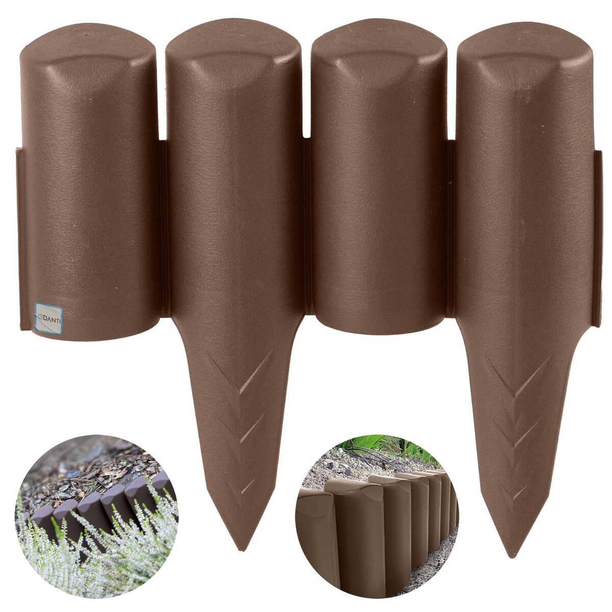 Płotek Ogrodowy 2,5 M Obrzeże Trawnikowe Palisada Brązowy