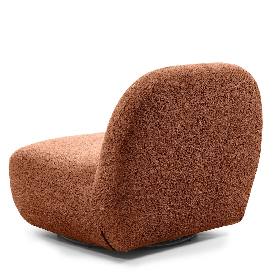 Fotel obrotowy bouclé miedziany Eroni