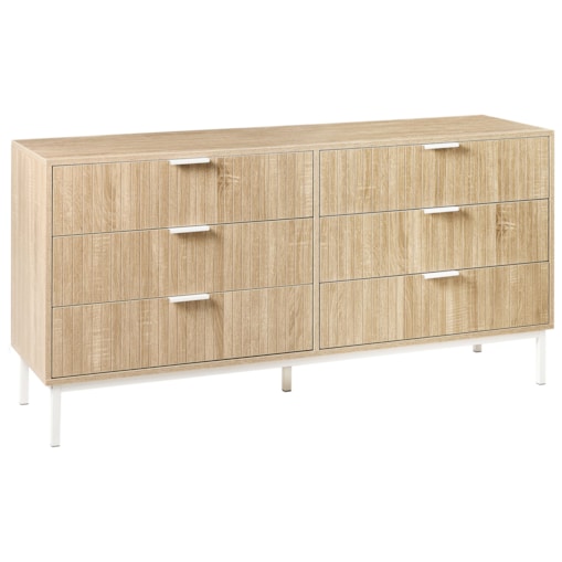 Komoda 6 szuflad WALCOTT Jasnobrązowy