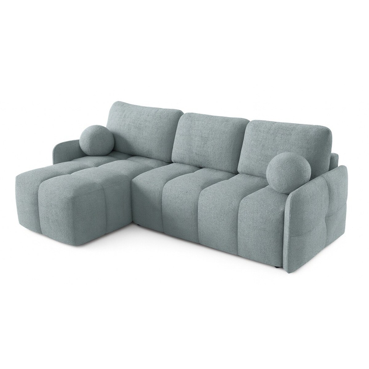 Narożnik MONO z funkcją spania i ozdobnymi poduszkami lewy, szary