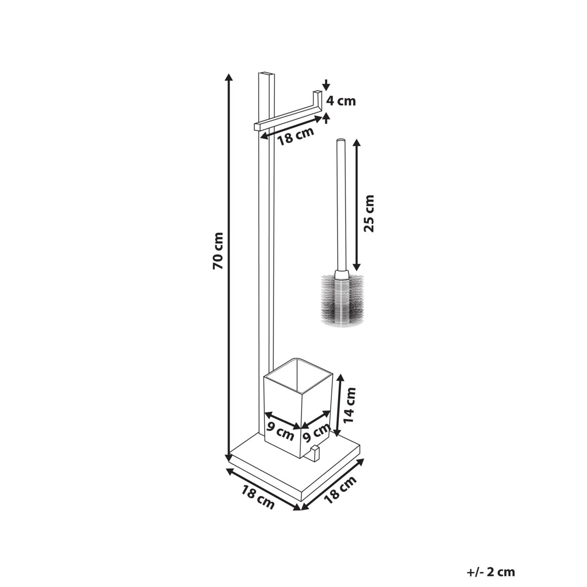 Stojak na papier i szczotkę toaletową czarny ULAPES