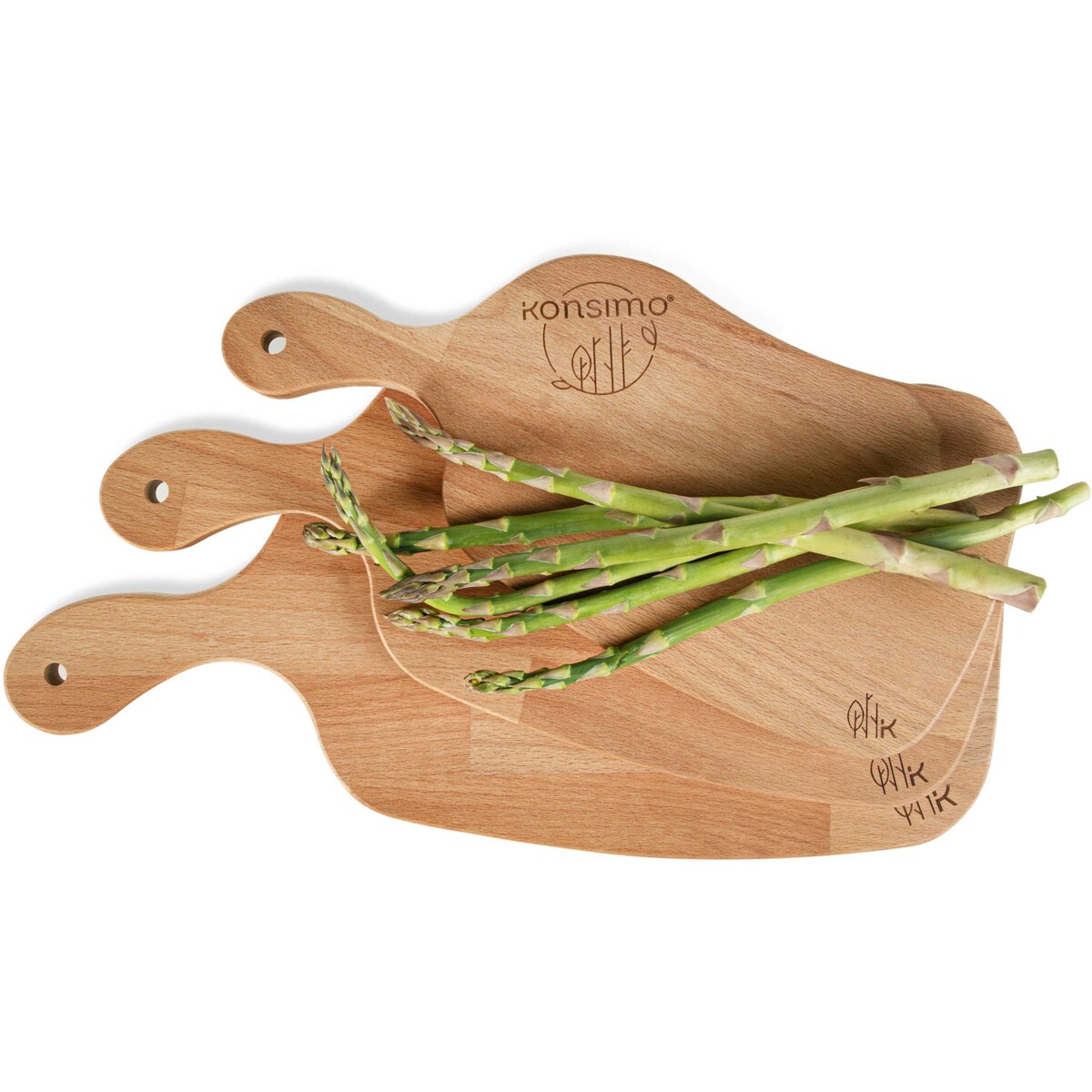 Konsimo LIVO Zestaw desek do krojenia (3szt.), drewno bukowe