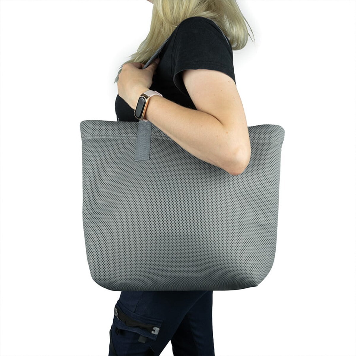 Torba na zakupy lub plażę szara 45x33 cm