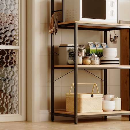 Wielofunkcyjny regał szafka kuchenna jasny brąz sonoma loft 6 półek