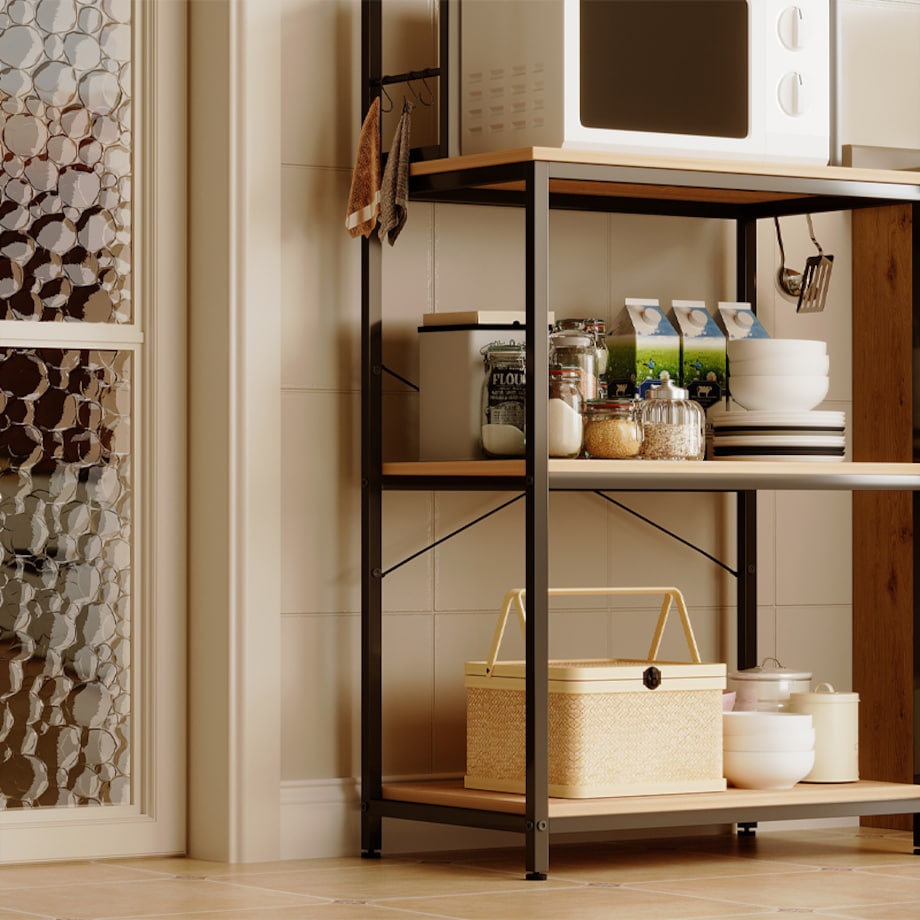 Wielofunkcyjny regał szafka kuchenna jasny brąz sonoma loft 6 półek