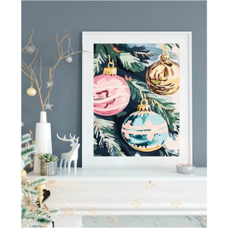 Poster Story, Plakat, Obraz - Pastelowe Bombki na Choince, wymiary 70 x 100 cm