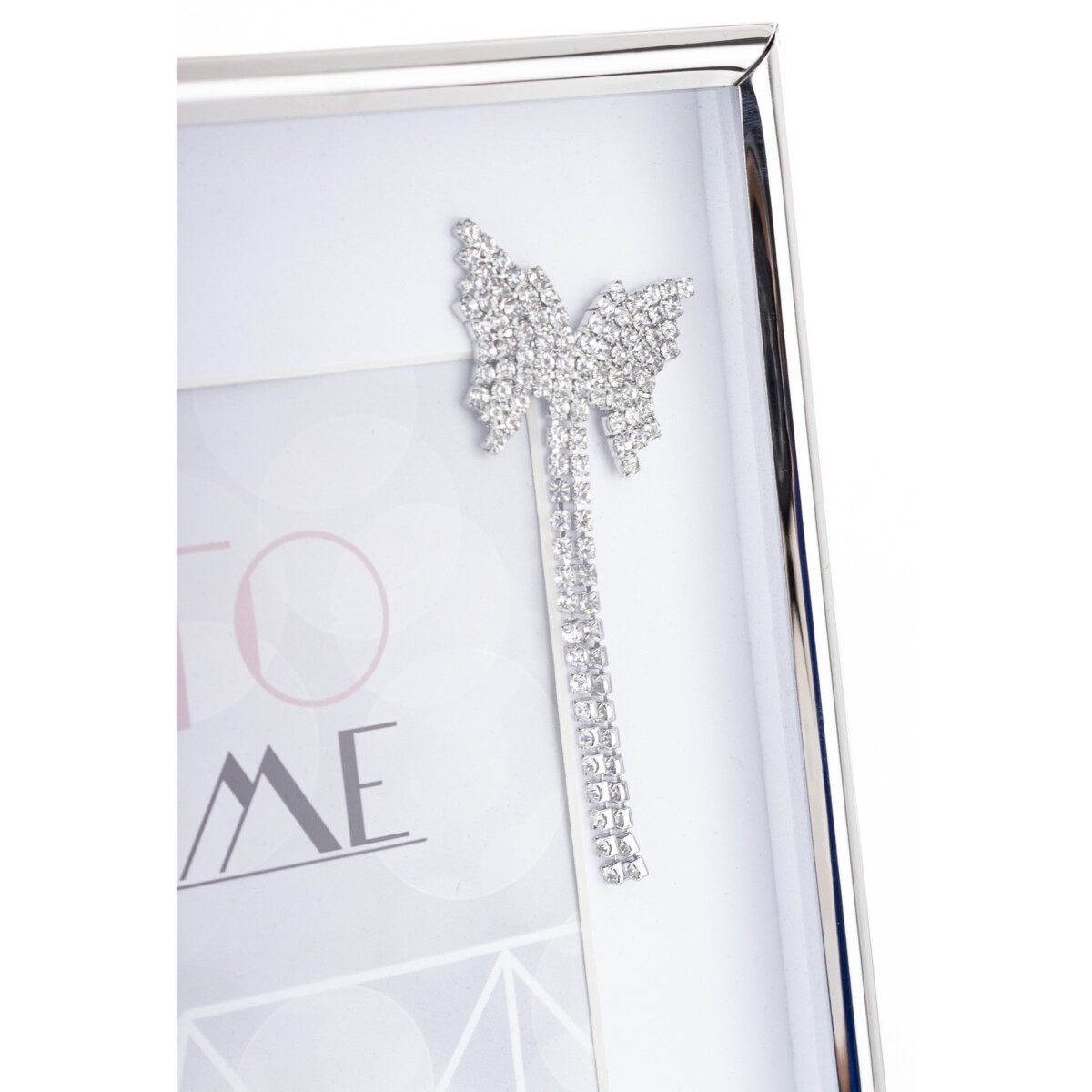 Ramka srebrna na zdjęcie 23x18x2,5-12 cm FREM i motyl