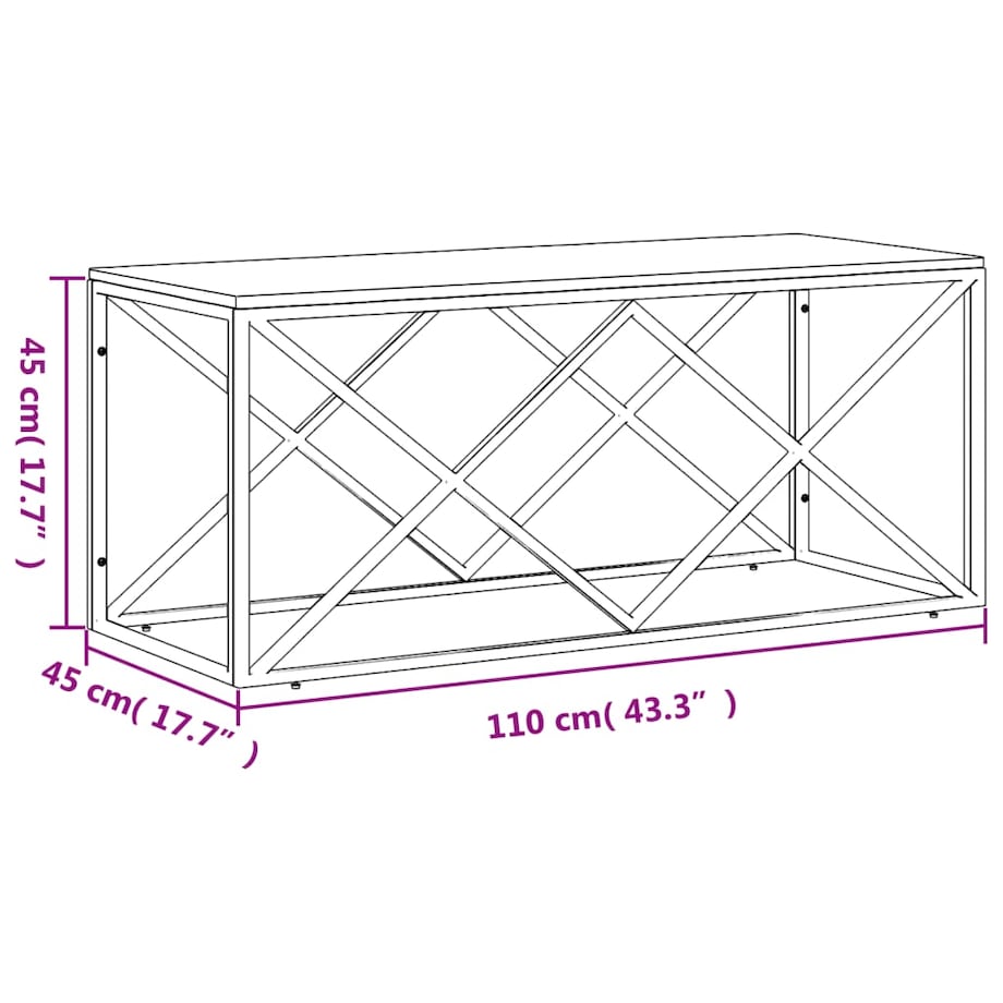 vidaXL Stolik kawowy, stal nierdzewna i lite drewno akacjowe