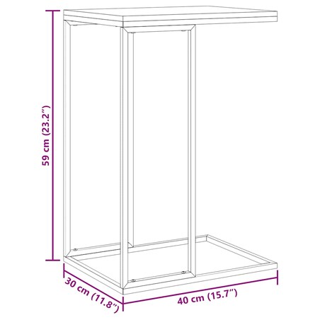 vidaXL Stolik boczny, biały, 40x30x59 cm, materiał drewnopochodny