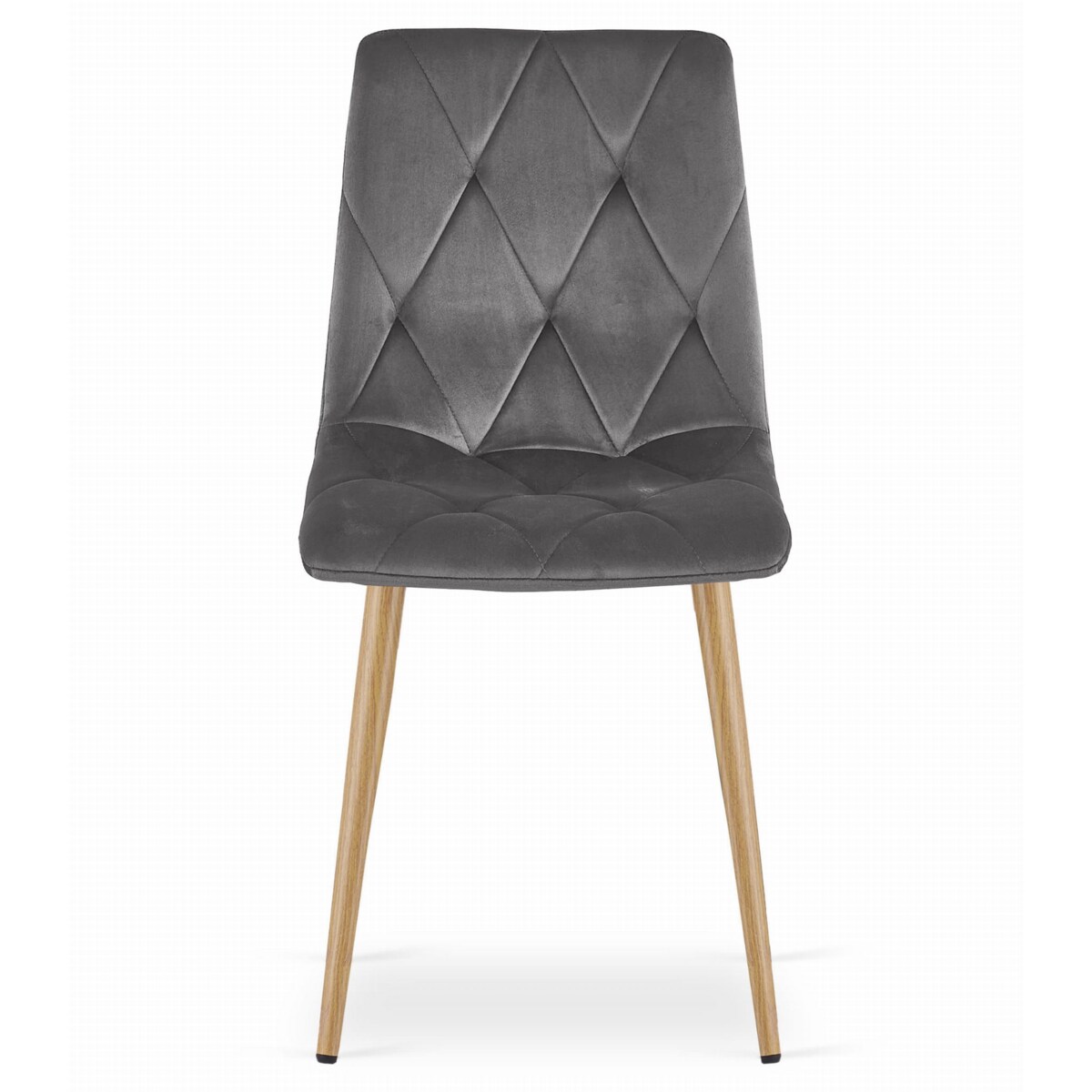 Krzesło Do Jadalni Kuchni Salonu Libra - Ciemny Szary Aksamit / Nogi Kolor Drewna X 3