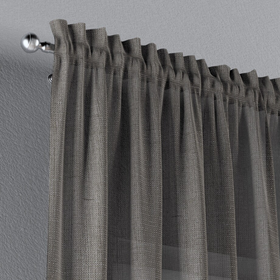 Zasłona na kanale z grzywką 1 szt. 130x245 szary
